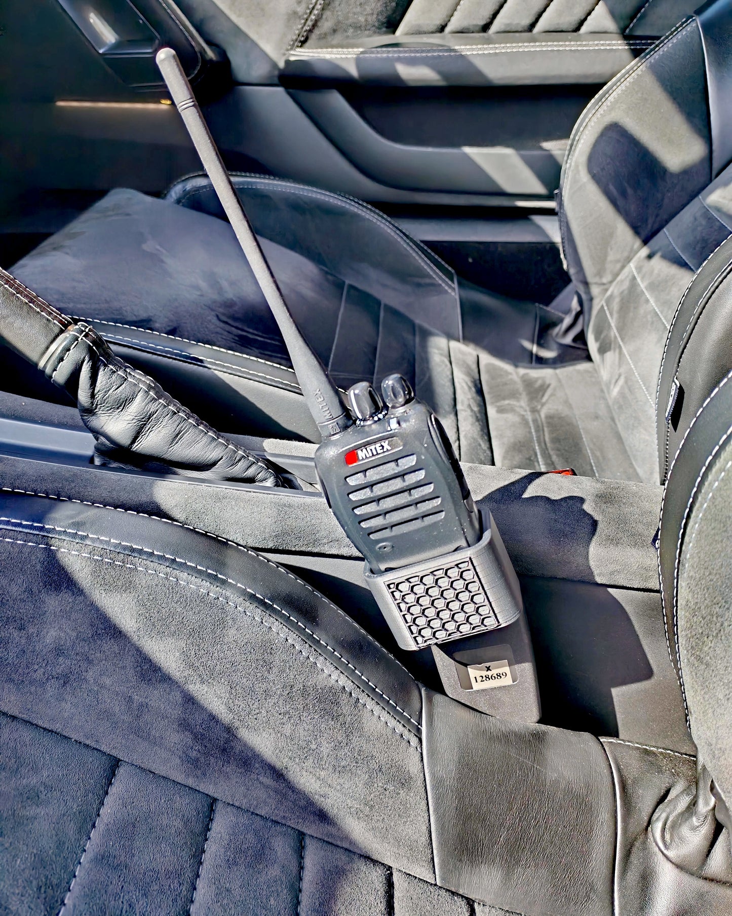 Mitex compatible radio walkie talkie seat belt holder - UHF Version